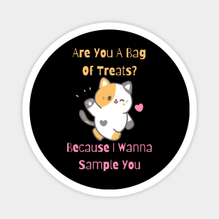 Flirty Cat, Are You A Bag Of Treats? Because I Wanna Sample You Magnet